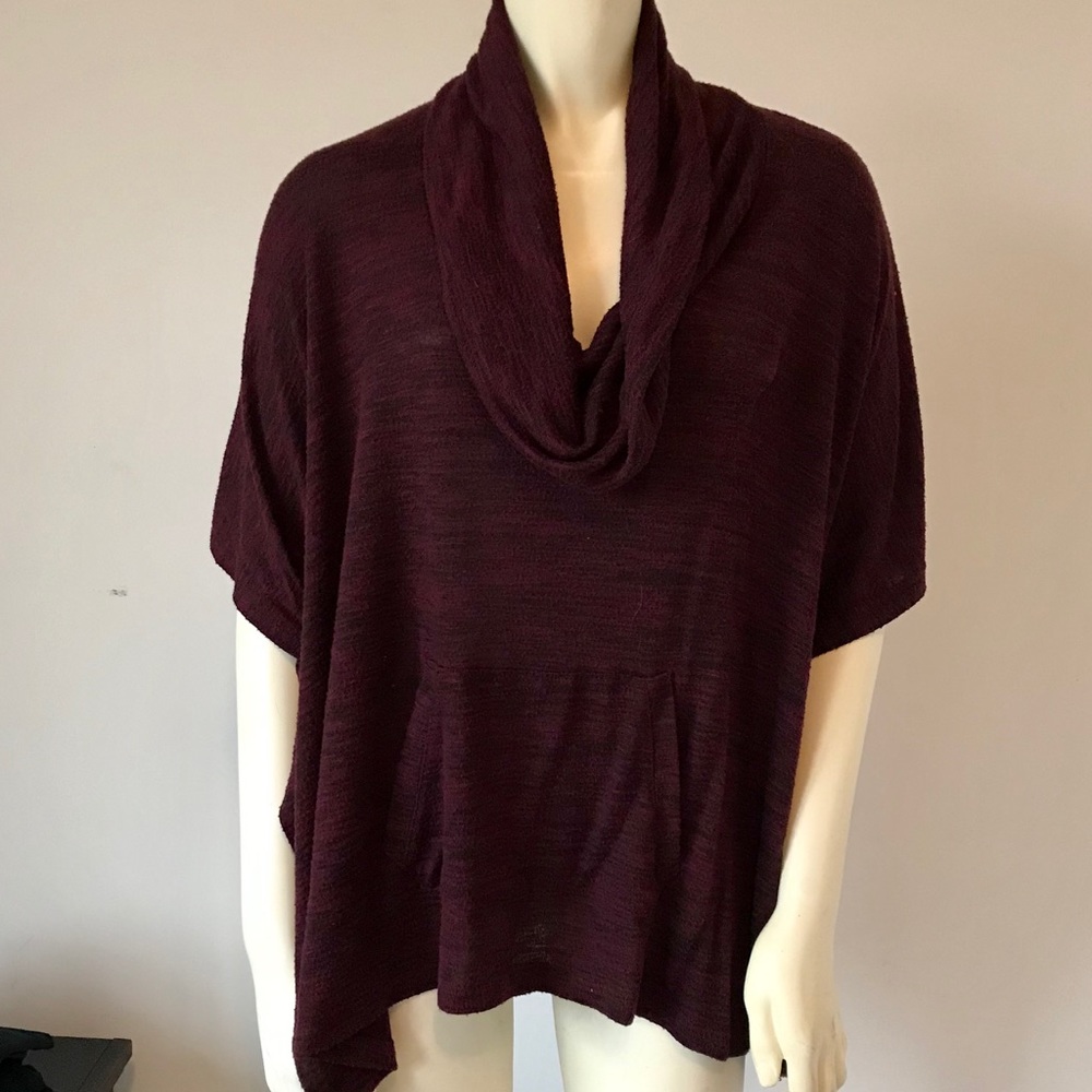NY&Co maroon cowl neck poncho